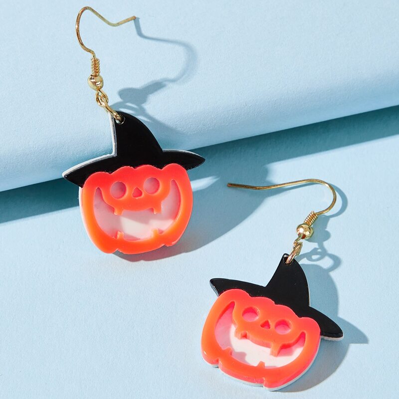 

Halloween Pumpkin Drop Earrings, Multicolor