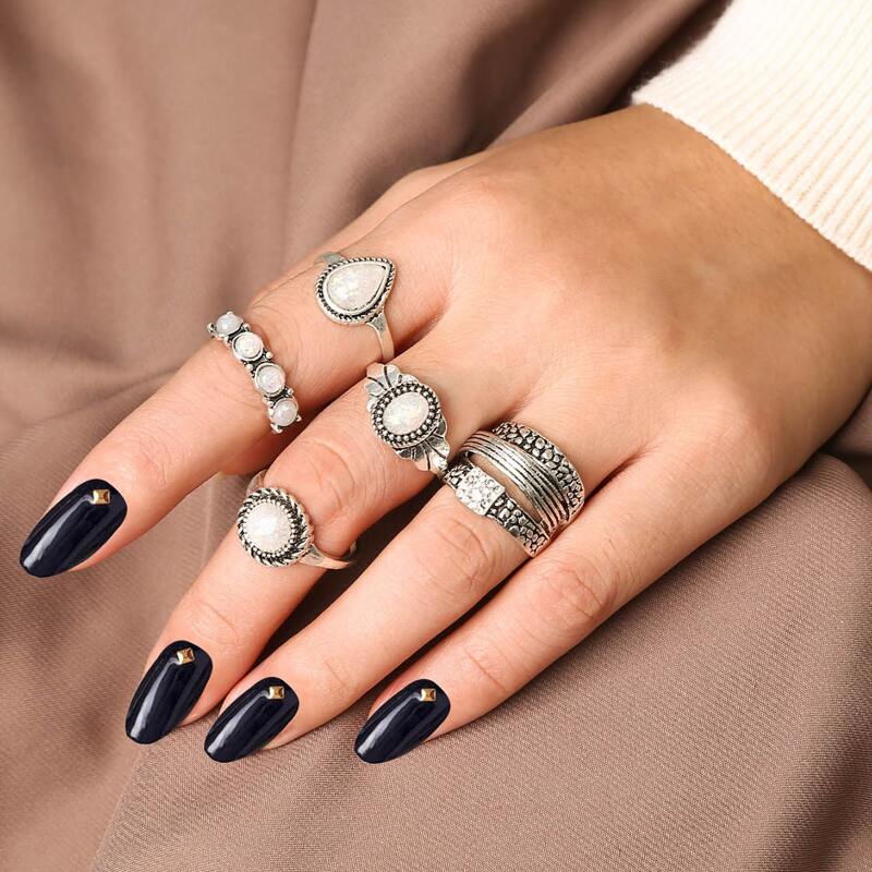 

5pcs Vintage Ring, Silver