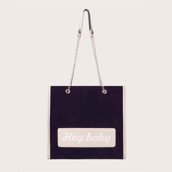 

Letter Graphic Tote Bags, Purple