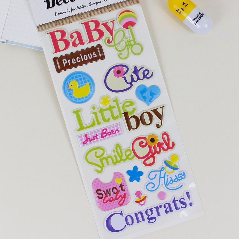 

1sheet Letter Graphic Sticker, Multicolor