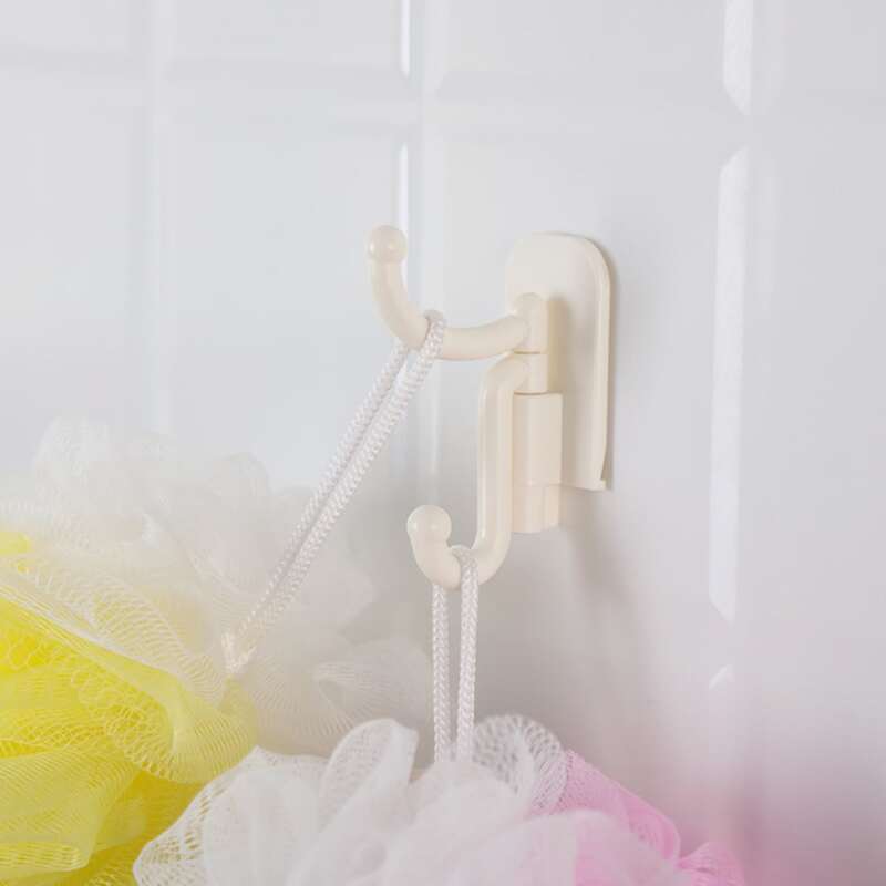 

2pcs Double Head Wall Hook, Beige