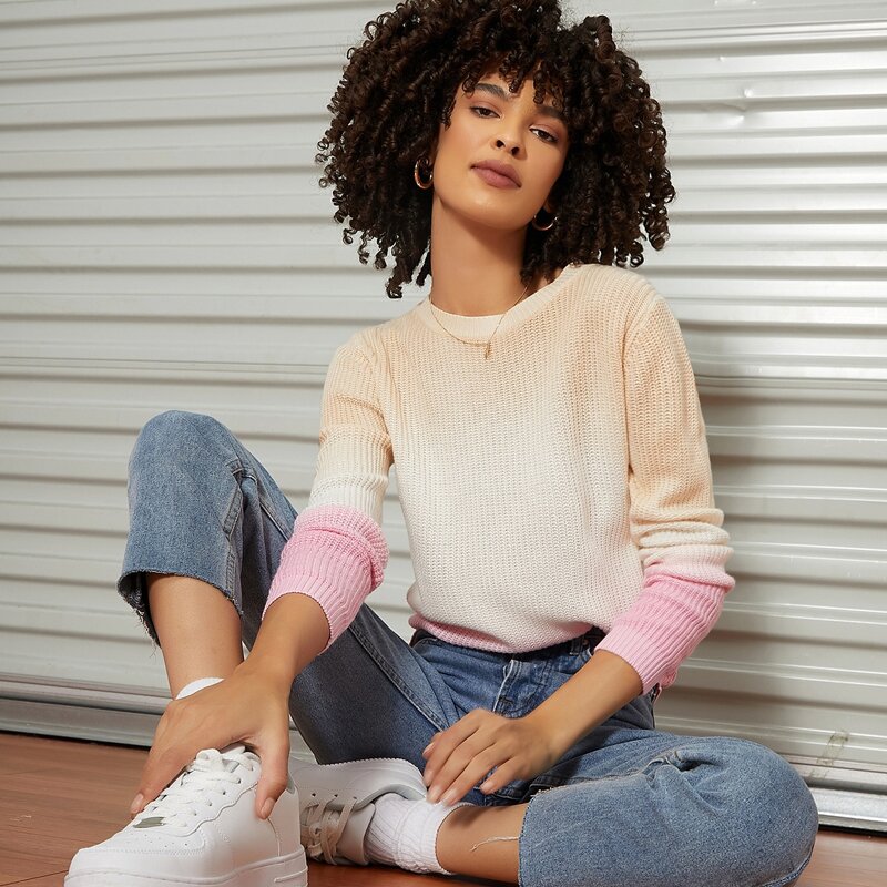 

Ribbed Knit Ombre Sweater, Multicolor