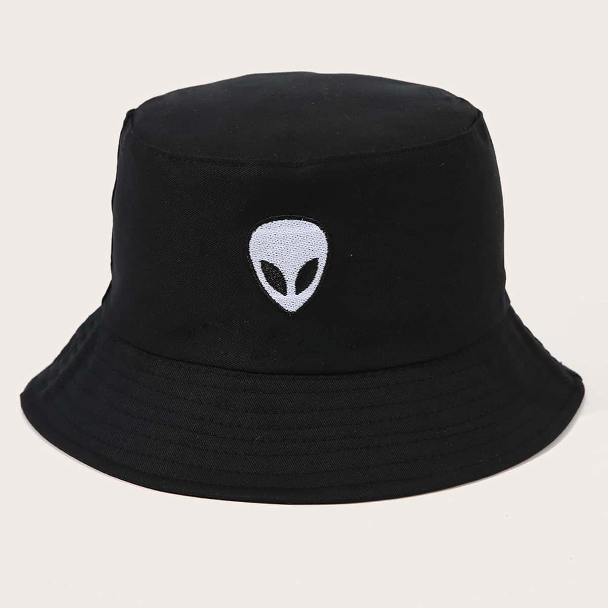 

Guys Alien Embroidery Bucket Hat, Black