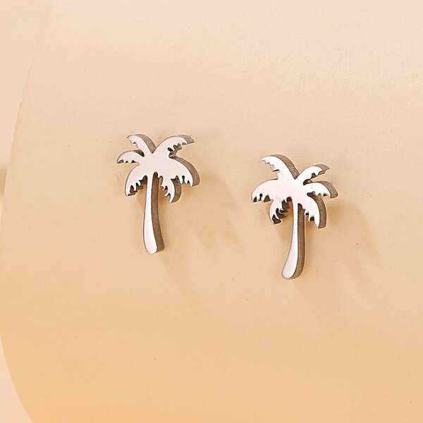

Tree Design Stud Earrings, Silver