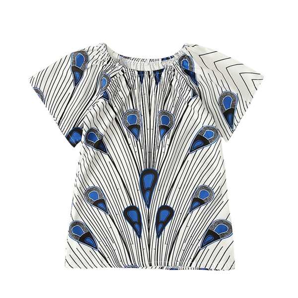 

Toddler Girls Striped And Geo Print Puff Sleeve Dress, Multicolor