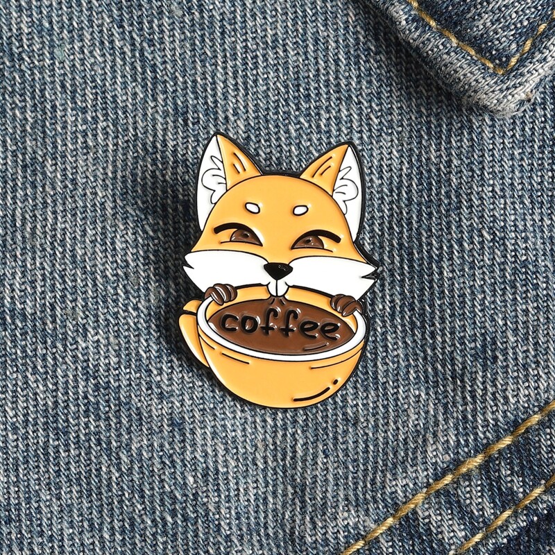 

Fox Design Brooch, Multicolor