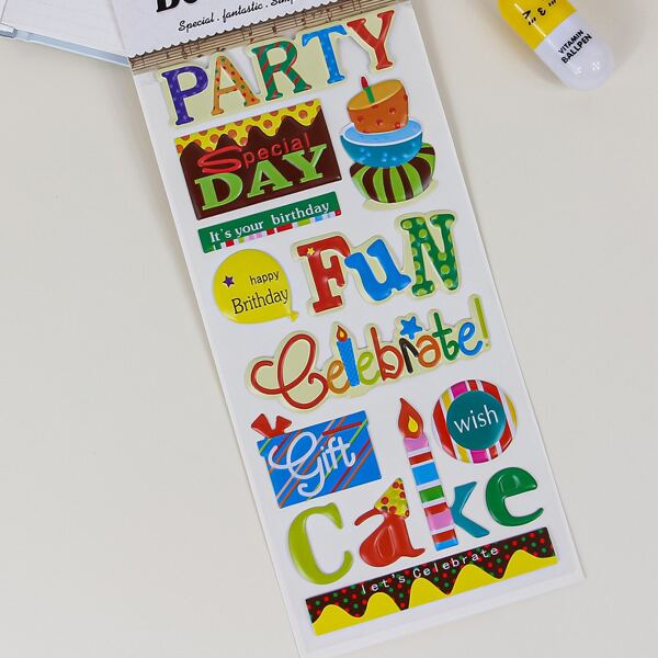 

1sheet Letter Graphic Sticker, Multicolor