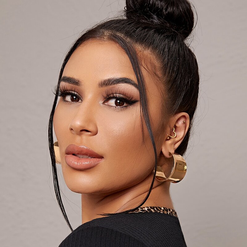 

Wide Cuff Hoop Earrings, Gold