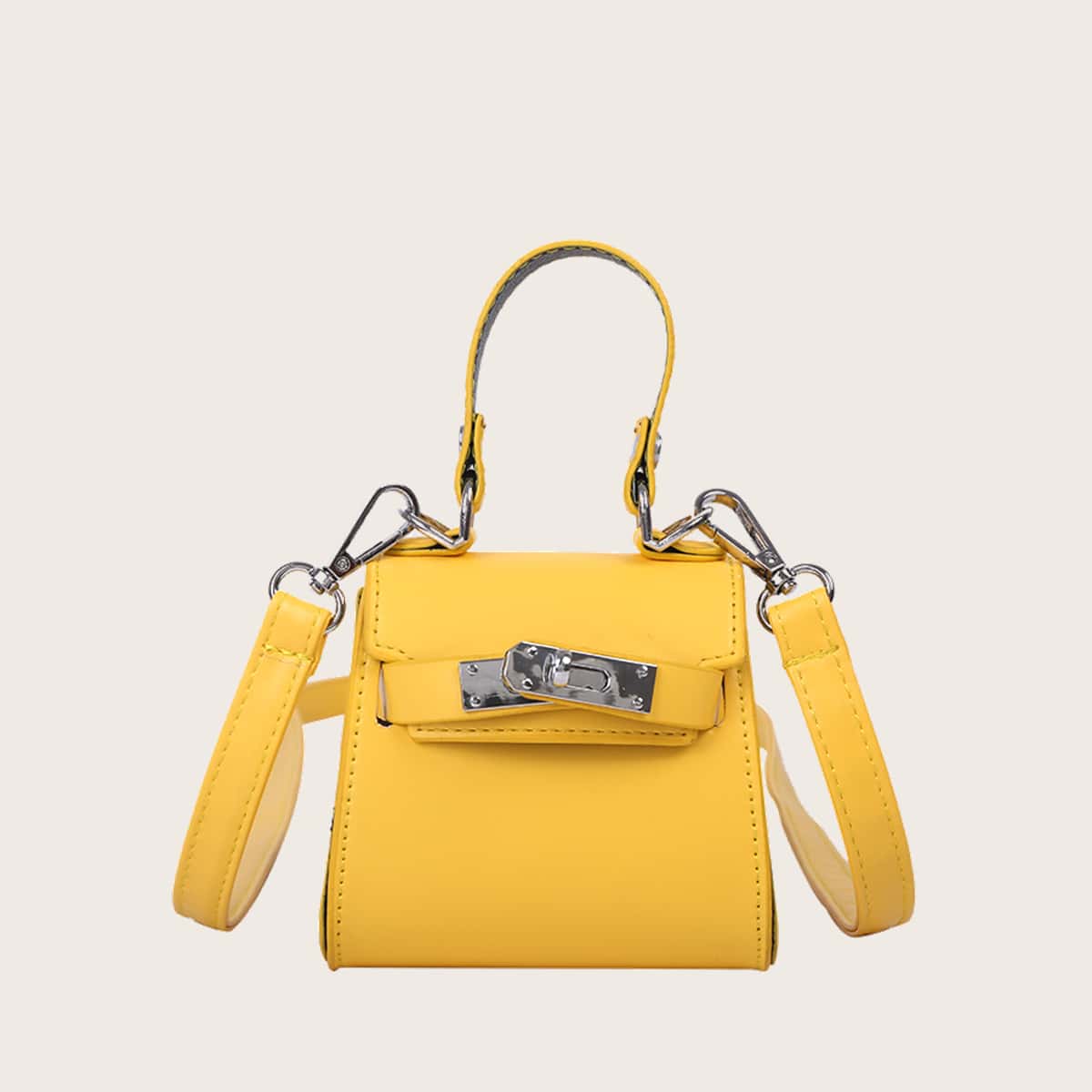 

Solid Mini Satchel Bag, Yellow