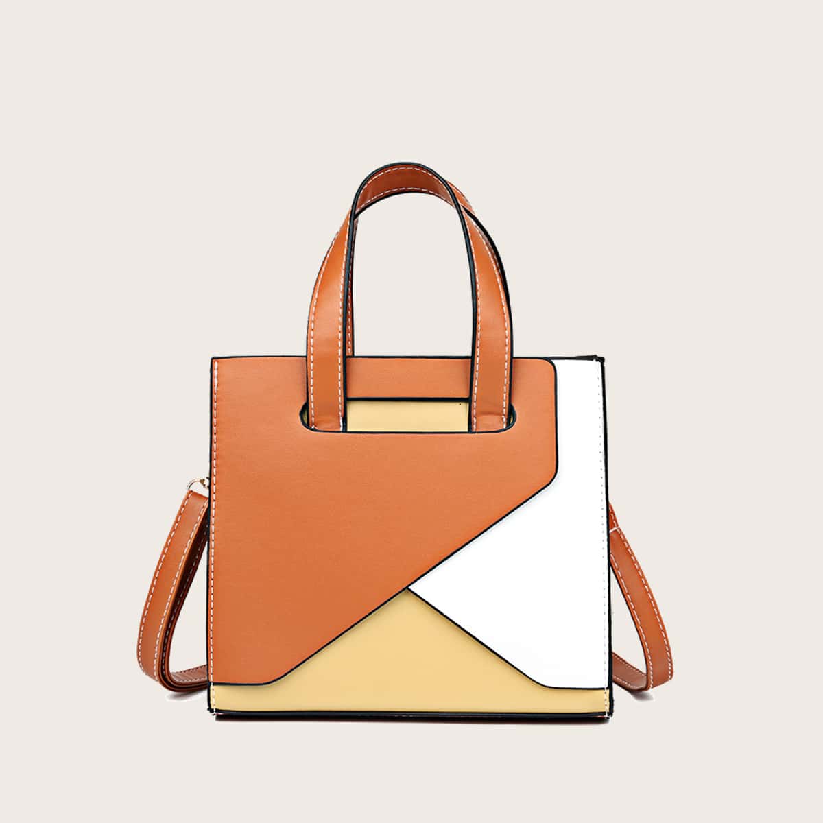 

Colorblock Zip Satchel Bag, Multicolor