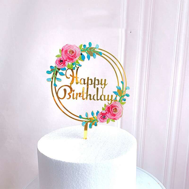 

1pc Flower Design Cake Topper, Multicolor