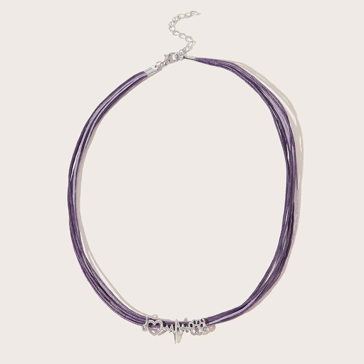 

Heart Rope Bracelet, Silver