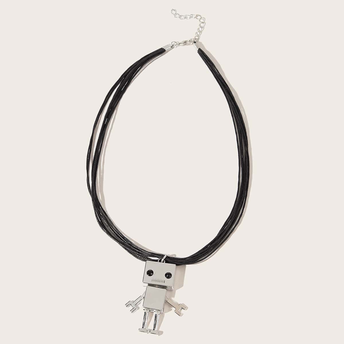 

Robot Rope Necklace, Silver