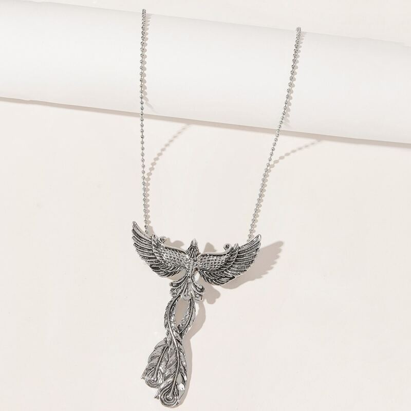 

Phoenix Pendant Necklace, Silver