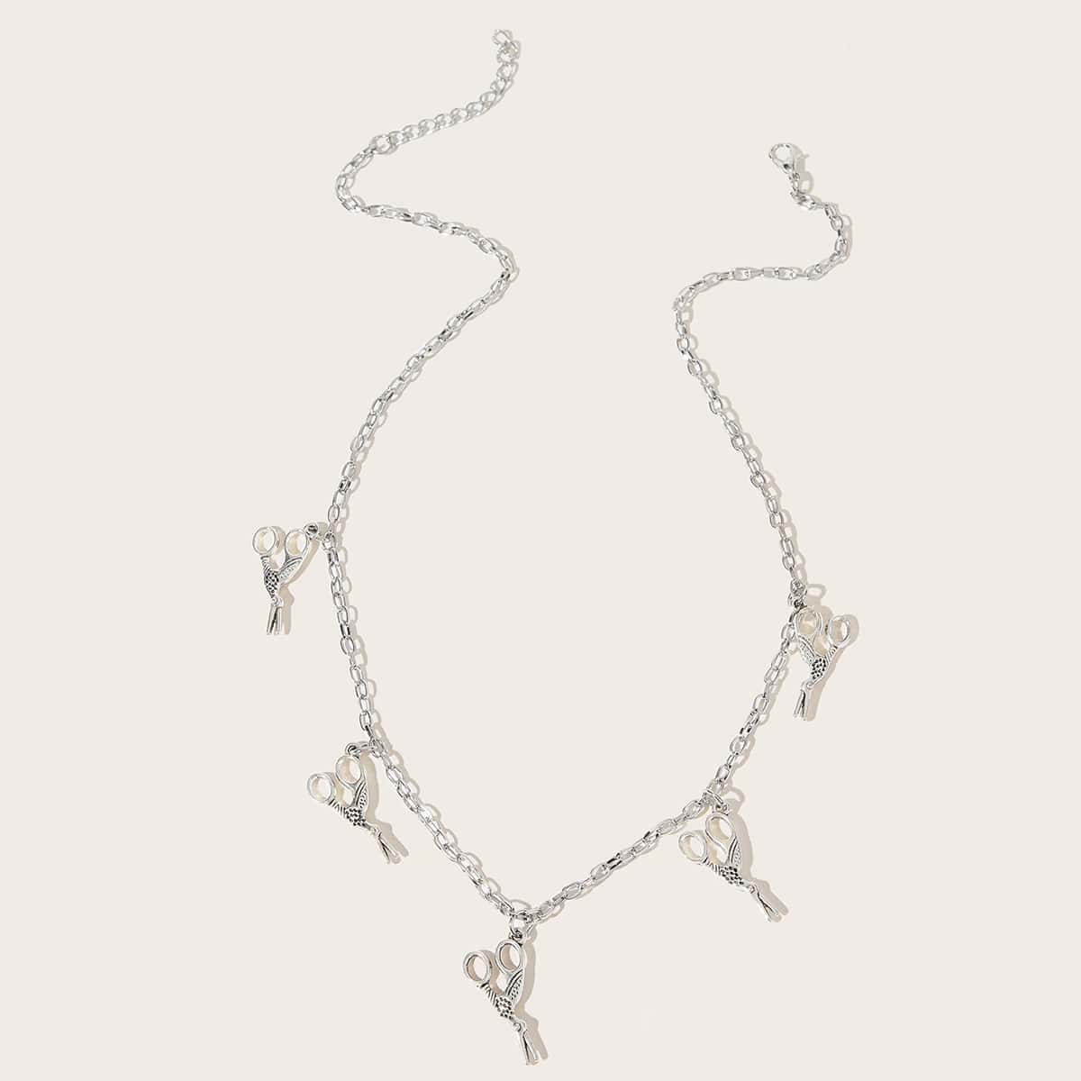 

Scissors Chain Necklace, Silver