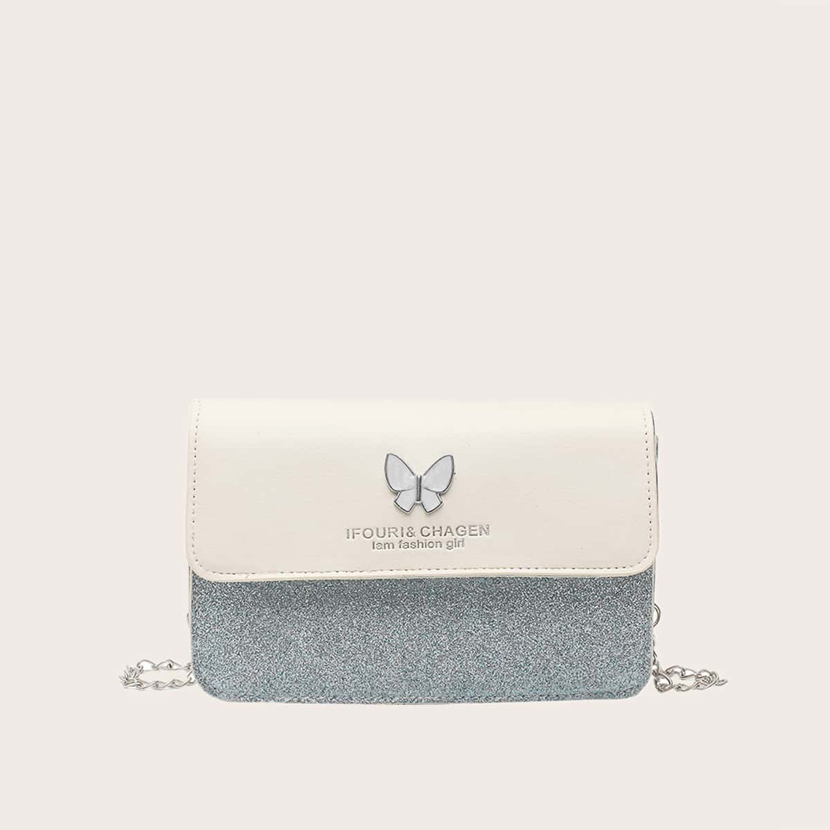 

Colorblock Glitter Crossbody Bag, Multicolor