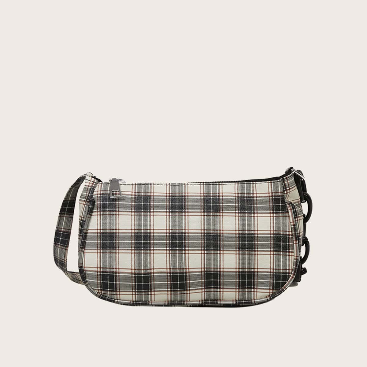 

Tartan Baguette Bag, Multicolor