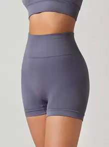 SHEIN 寬帶腰運動短褲 - 藏蓝色 - 查看 5