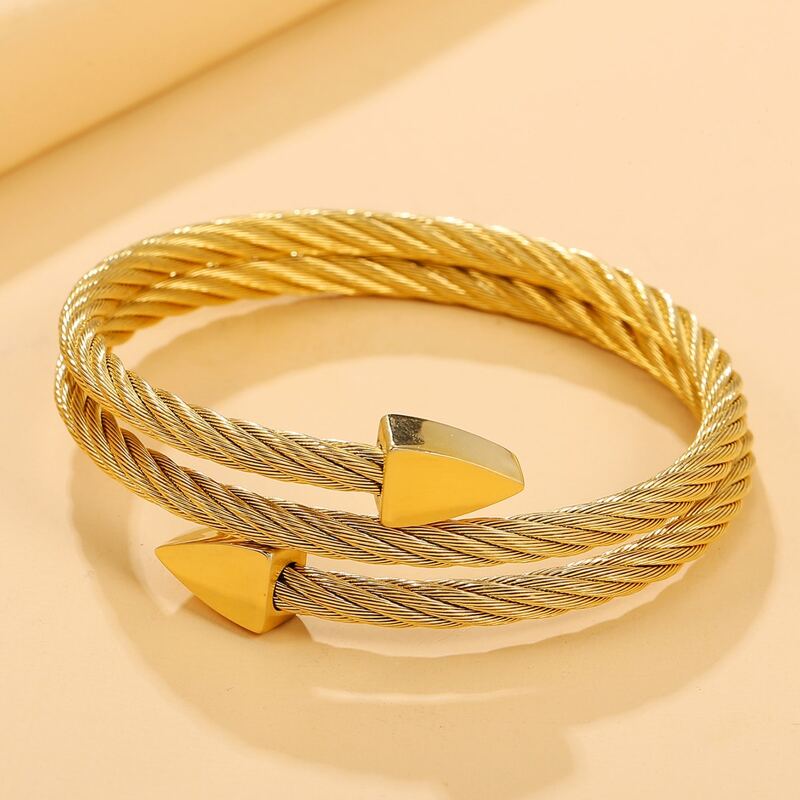 

Guys Geometric Decor Layered Bracelet, Gold