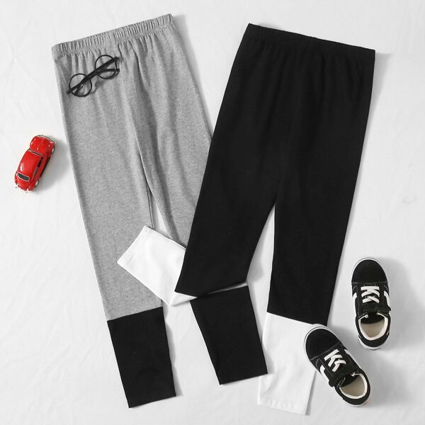 

Girls 2 Pack Colorblock Leggings, Multicolor