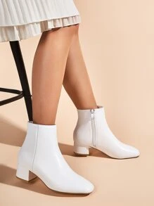 Herbst/Winter 2025 Damen einfache, vielseitige, bequeme Ankle Boots mit quadratischer Zehenkappe und mittlerem bis niedrigem Absatz