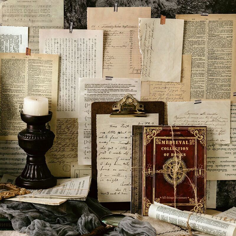 

1pack Random Vintage Material Paper, Multicolor