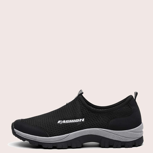 

Men Letter Graphic Slip On Sneakers, Black