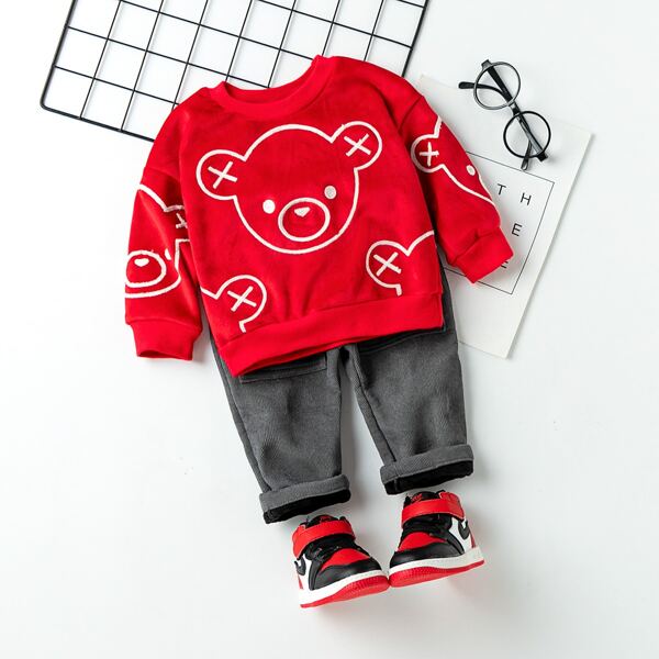 

Toddler Boys Cartoon Graphic Sweatshirt With Sweatpants, Multicolor