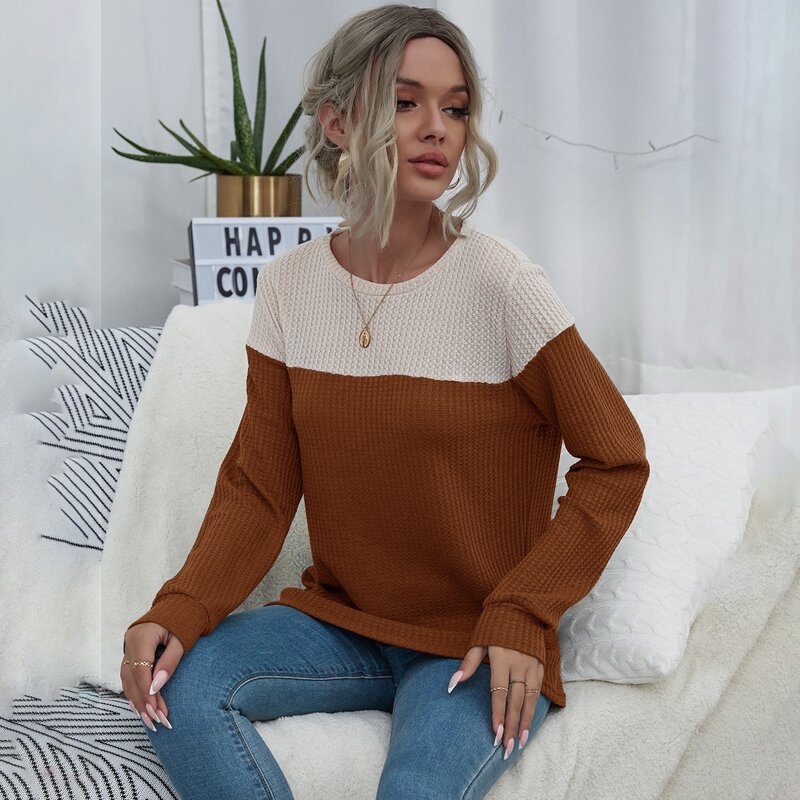 

Color Block Waffle Knit Tee, Multicolor