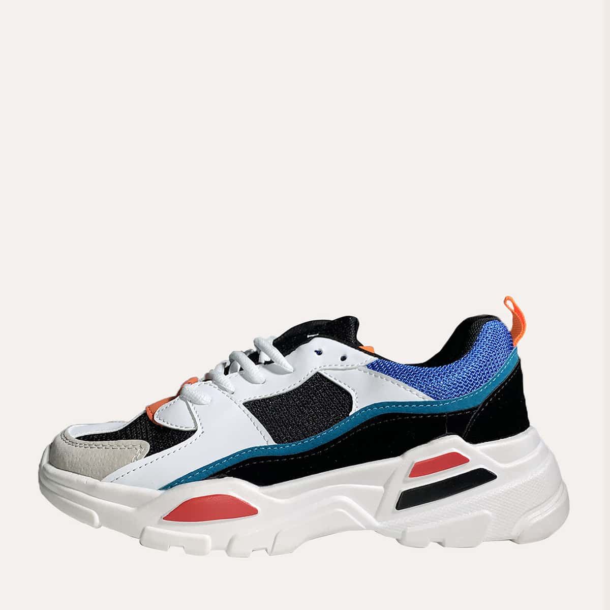 

Guys Color Block Lace Up Front Chunky Sneakers, Multicolor