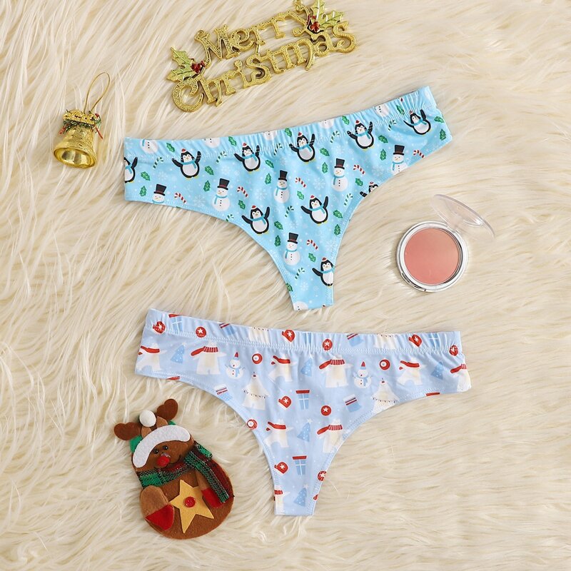 

2pack Christmas Cartoon Graphic Panty Set, Multicolor