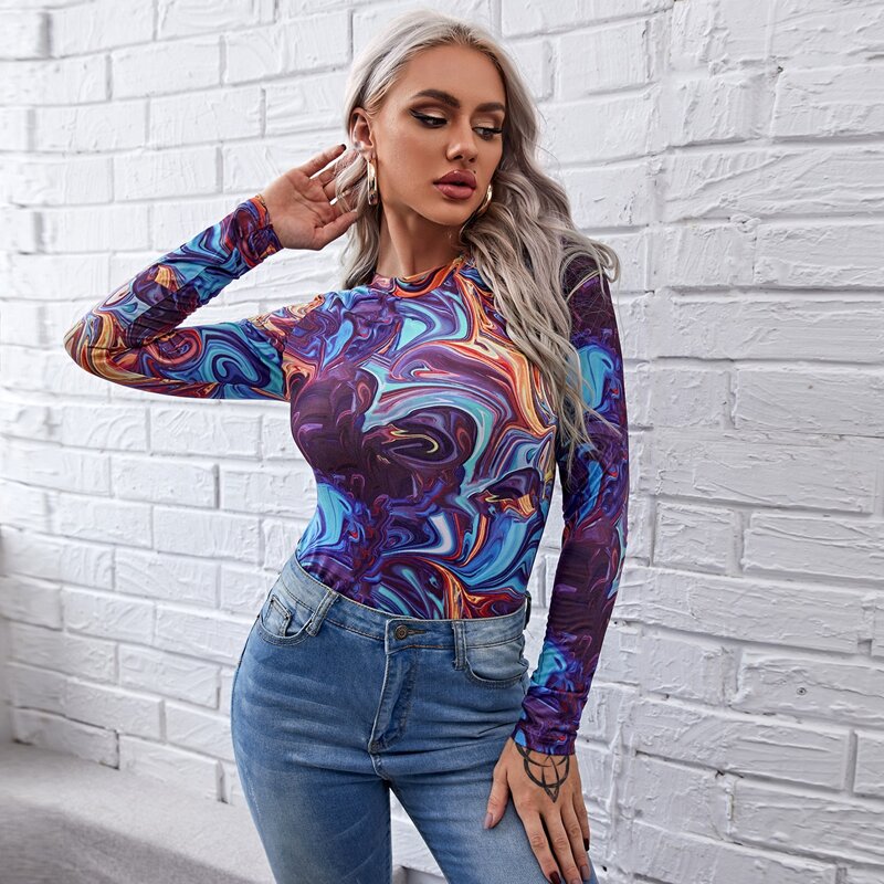 

Splash Ink Print Slim Tee, Multicolor