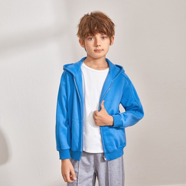 

Boys Zip Up Hooded Sweatshirt, Blue