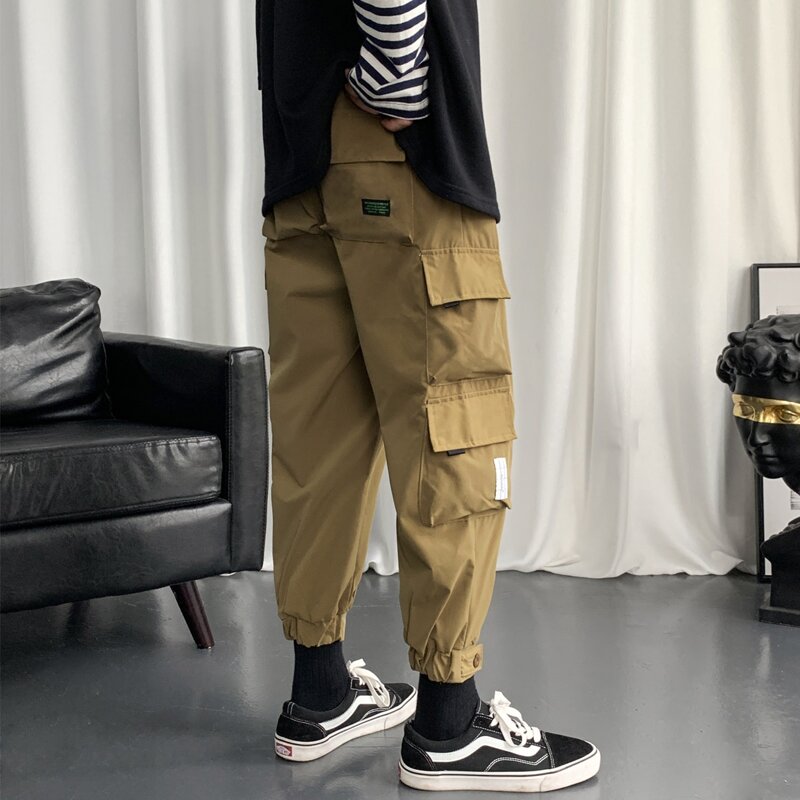 

Guys Flap Pocket Drawstring Cargo Pants, Khaki