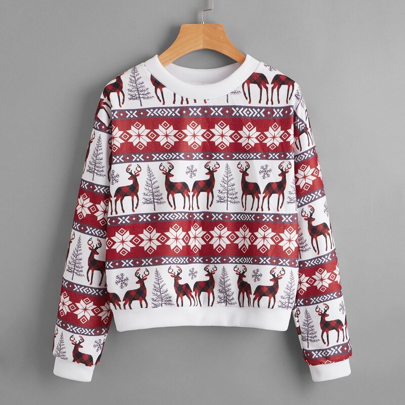 

Ugly Christmas Pattern Sweatshirt, Multicolor