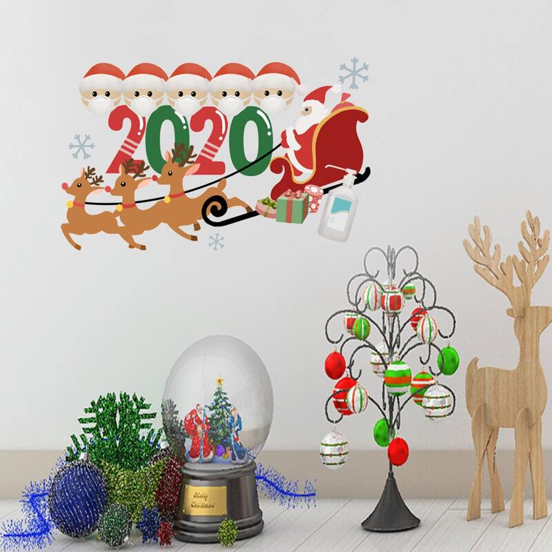

Christmas Cartoon Graphic Wall Sticker, Multicolor