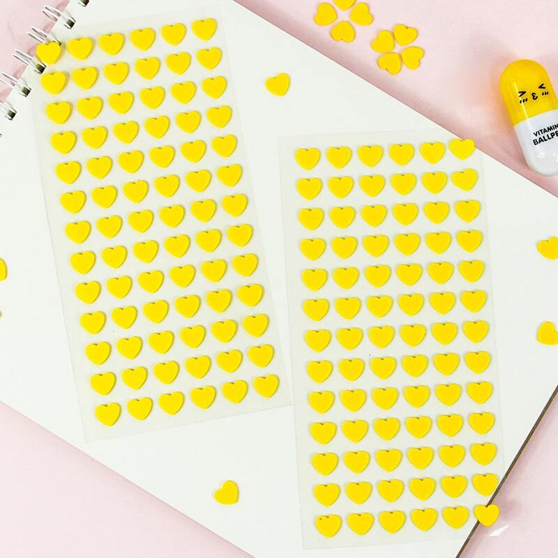 

2sheets Heart Shaped Sticker, Yellow