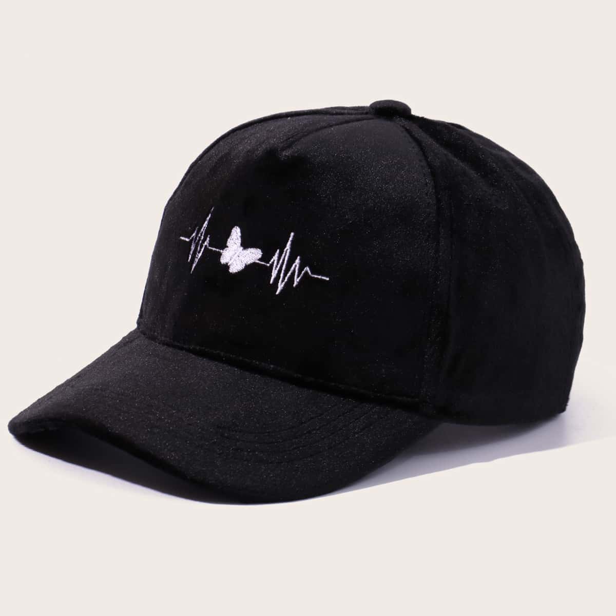 

Butterfly Baseball Cap, Black