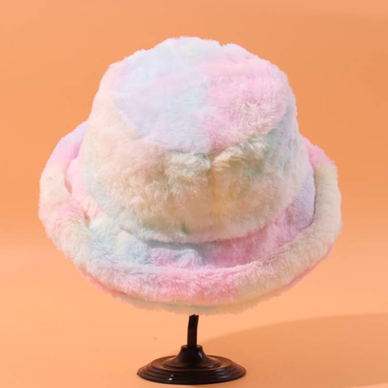

Tie Dye Fluffy Bucket Hat, Multicolor