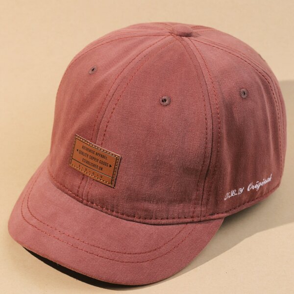 

Slogan Patched Baseball Cap, Red