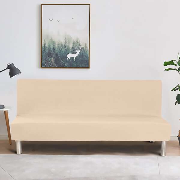 

Plain Stretchy Sofa Cover, Beige