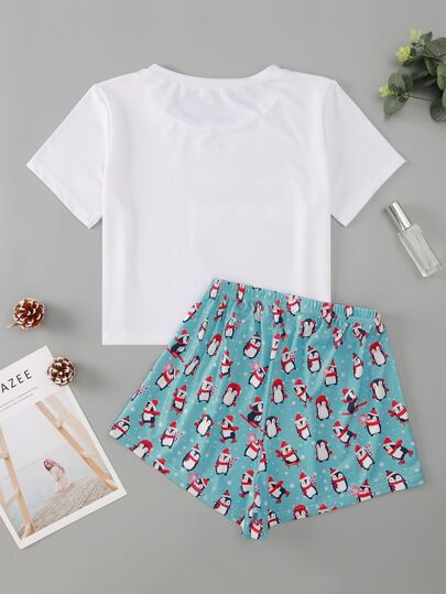 Penguin Print PJ Set