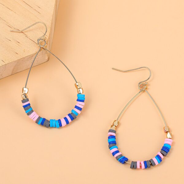 

Clay Beaded Water Drop Earrings, Multicolor