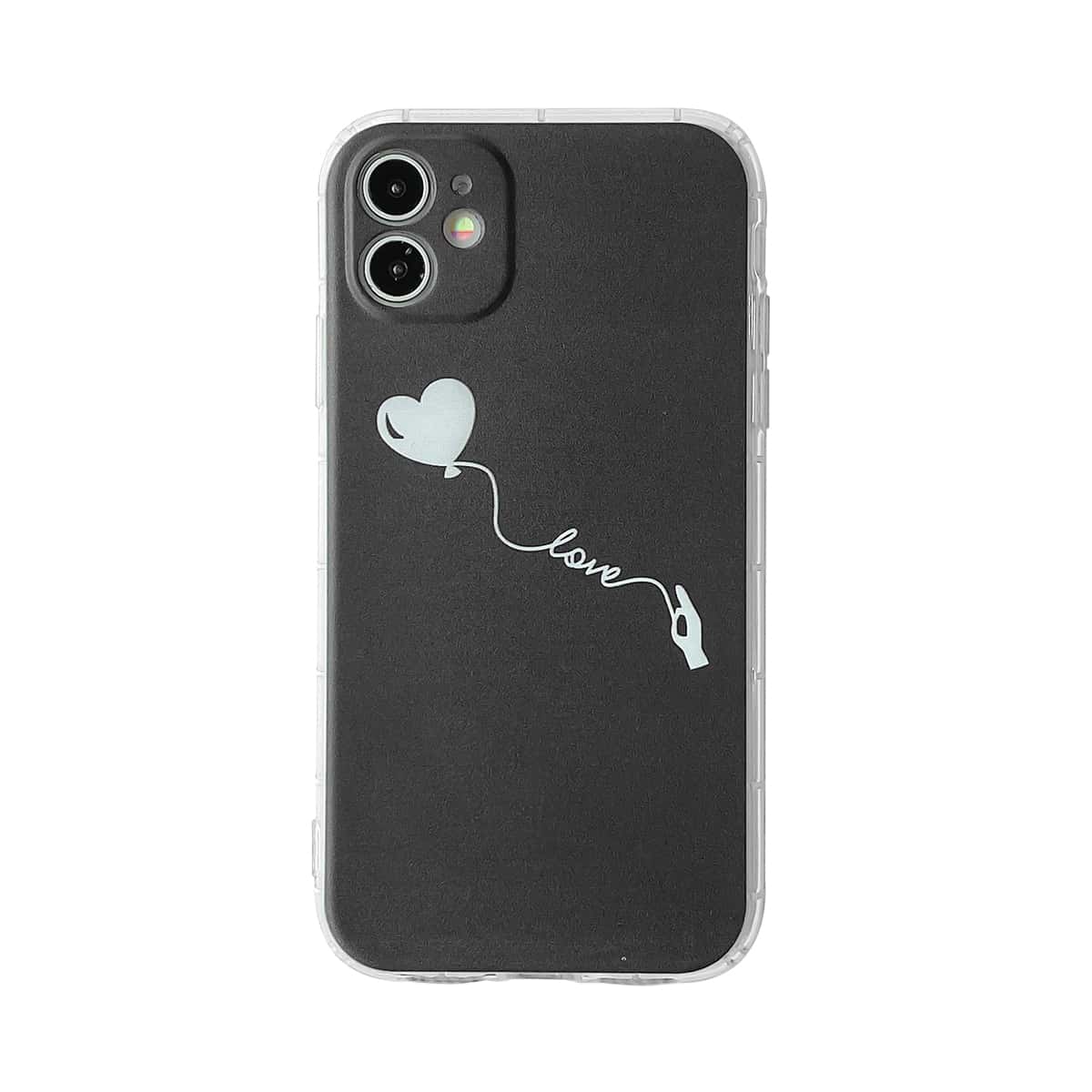 

Heart Balloon iPhone Case, Black and white