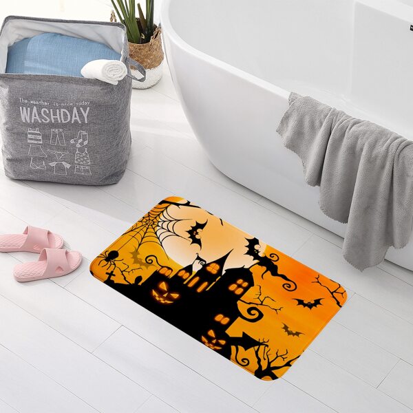 

Halloween Castle Print Floor Mat, Multicolor