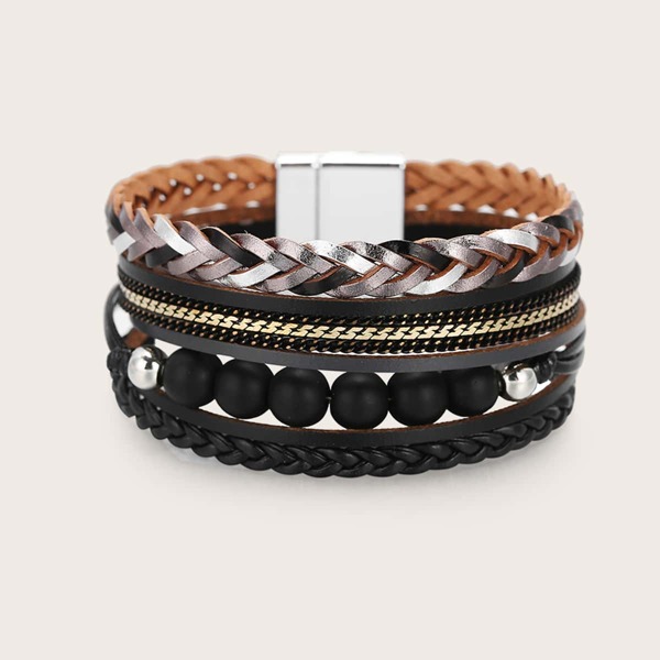 

Braided Layered Bracelet, Black