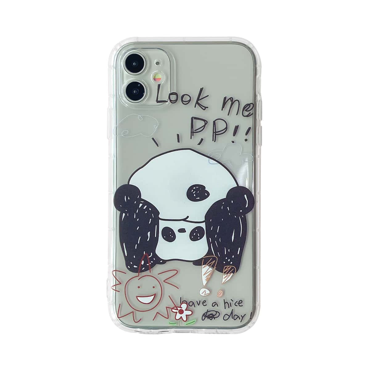 

Panda Pattern Clear iPhone Case, Multicolor