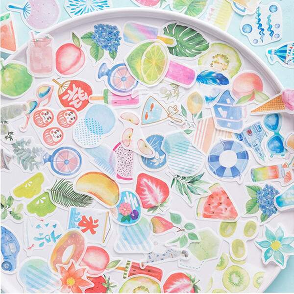 

46pcs Cartoon Graphic Random Sticker, Multicolor