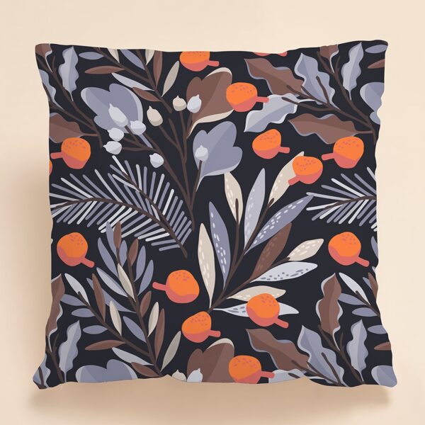 

Leaf Print Cushion Cover Without Filler, Multicolor