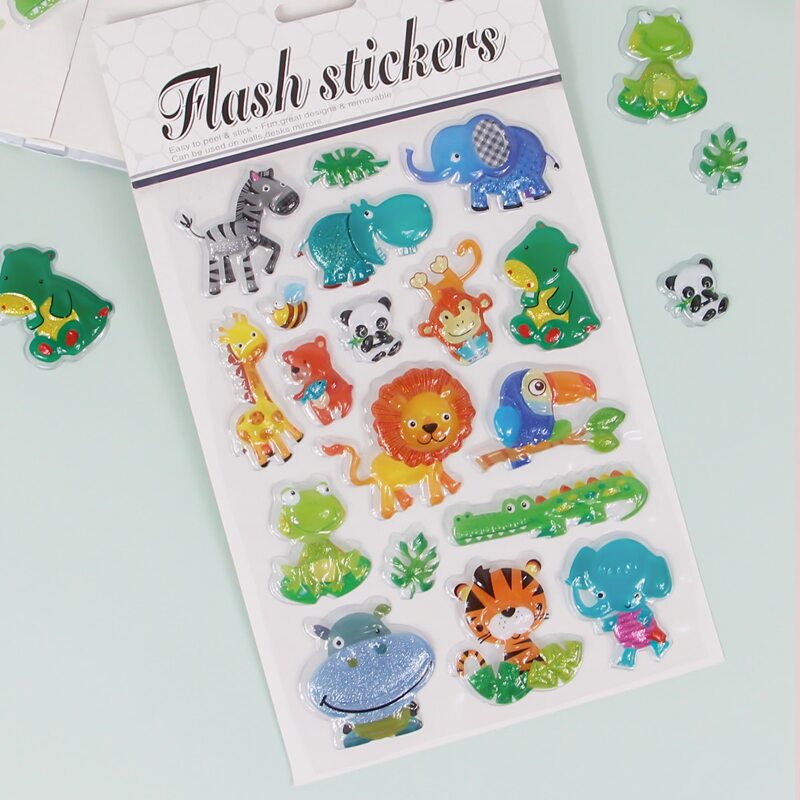 

1sheet 3D Cartoon Animal Sticker, Multicolor
